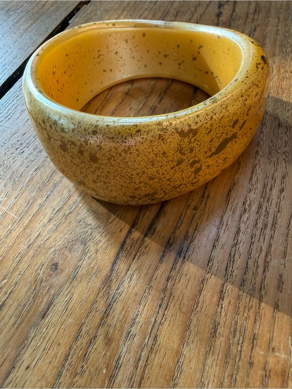 Gold Speckled Resin Bangle Bracelet